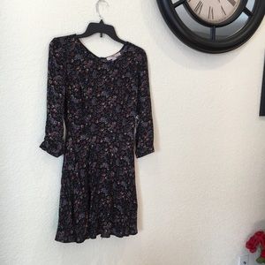 Black Paisley Long Sleeved Dress